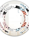 Retro Abstract Flower Design I - Modern Round or Oval Wall Mirror - Space