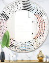 Retro Abstract Flower Design I - Modern Round or Oval Wall Mirror - Wave