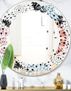 Retro Abstract Flower Design I - Modern Round or Oval Wall Mirror - Leaves