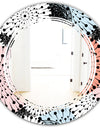 Retro Abstract Flower Design I - Modern Round or Oval Wall Mirror - Triple C