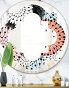 Retro Abstract Flower Design I - Modern Round or Oval Wall Mirror - Quatrefoil