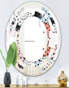 Retro Abstract Flower Design I - Modern Round or Oval Wall Mirror - Space