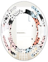 Retro Abstract Flower Design I - Modern Round or Oval Wall Mirror - Space
