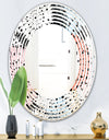 Retro Abstract Flower Design I - Modern Round or Oval Wall Mirror - Wave