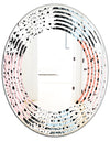 Retro Abstract Flower Design I - Modern Round or Oval Wall Mirror - Wave