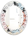 Retro Abstract Flower Design I - Modern Round or Oval Wall Mirror - Leaves
