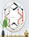 Retro Abstract Flower Design I - Modern Round or Oval Wall Mirror - Hexagon Star