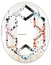 Retro Abstract Flower Design I - Modern Round or Oval Wall Mirror - Hexagon Star