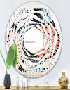 Retro Abstract Flower Design I - Modern Round or Oval Wall Mirror - Whirl