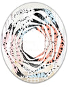 Retro Abstract Flower Design I - Modern Round or Oval Wall Mirror - Whirl