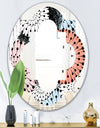 Retro Abstract Flower Design I - Modern Round or Oval Wall Mirror - Quatrefoil