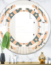 Retro Pattern Abstract Design IV - Modern Round or Oval Wall Mirror - Space