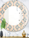 Retro Pattern Abstract Design IV - Modern Round or Oval Wall Mirror - Wave