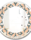 Retro Pattern Abstract Design IV - Modern Round or Oval Wall Mirror - Leaves
