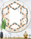 Retro Pattern Abstract Design IV - Modern Round or Oval Wall Mirror - Hexagon Star