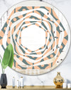 Retro Pattern Abstract Design IV - Modern Round or Oval Wall Mirror - Whirl