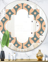 Retro Pattern Abstract Design IV - Modern Round or Oval Wall Mirror - Quatrefoil