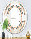 Retro Pattern Abstract Design IV - Modern Round or Oval Wall Mirror - Space