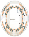 Retro Pattern Abstract Design IV - Modern Round or Oval Wall Mirror - Space