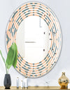 Retro Pattern Abstract Design IV - Modern Round or Oval Wall Mirror - Wave