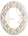 Retro Pattern Abstract Design IV - Modern Round or Oval Wall Mirror - Wave