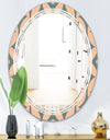 Retro Pattern Abstract Design IV - Modern Round or Oval Wall Mirror - Triple C
