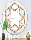 Retro Pattern Abstract Design IV - Modern Round or Oval Wall Mirror - Hexagon Star