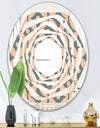 Retro Pattern Abstract Design IV - Modern Round or Oval Wall Mirror - Whirl