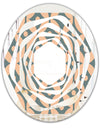 Retro Pattern Abstract Design IV - Modern Round or Oval Wall Mirror - Whirl