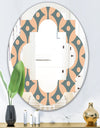 Retro Pattern Abstract Design IV - Modern Round or Oval Wall Mirror - Quatrefoil