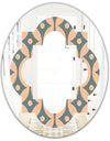 Retro Pattern Abstract Design IV - Modern Round or Oval Wall Mirror - Quatrefoil