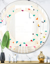 Abstract Triangular Retro Pattern I - Modern Round or Oval Wall Mirror - Space
