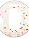 Abstract Triangular Retro Pattern I - Modern Round or Oval Wall Mirror - Space