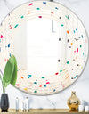 Abstract Triangular Retro Pattern I - Modern Round or Oval Wall Mirror - Wave