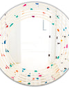 Abstract Triangular Retro Pattern I - Modern Round or Oval Wall Mirror - Wave