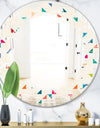 Abstract Triangular Retro Pattern I - Modern Round or Oval Wall Mirror - Leaves