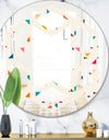 Abstract Triangular Retro Pattern I - Modern Round or Oval Wall Mirror - Hexagon Star
