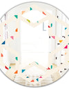Abstract Triangular Retro Pattern I - Modern Round or Oval Wall Mirror - Hexagon Star