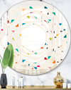 Abstract Triangular Retro Pattern I - Modern Round or Oval Wall Mirror - Whirl
