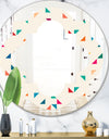 Abstract Triangular Retro Pattern I - Modern Round or Oval Wall Mirror - Quatrefoil
