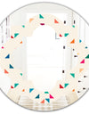 Abstract Triangular Retro Pattern I - Modern Round or Oval Wall Mirror - Quatrefoil