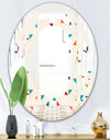 Abstract Triangular Retro Pattern I - Modern Round or Oval Wall Mirror - Space