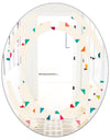 Abstract Triangular Retro Pattern I - Modern Round or Oval Wall Mirror - Space
