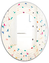 Abstract Triangular Retro Pattern I - Modern Round or Oval Wall Mirror - Wave