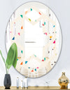 Abstract Triangular Retro Pattern I - Modern Round or Oval Wall Mirror - Hexagon Star