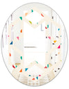 Abstract Triangular Retro Pattern I - Modern Round or Oval Wall Mirror - Hexagon Star
