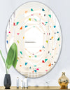 Abstract Triangular Retro Pattern I - Modern Round or Oval Wall Mirror - Whirl