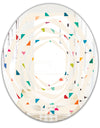 Abstract Triangular Retro Pattern I - Modern Round or Oval Wall Mirror - Whirl