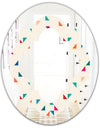 Abstract Triangular Retro Pattern I - Modern Round or Oval Wall Mirror - Quatrefoil