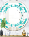 Retro Pattern Abstract Design VII - Modern Round or Oval Wall Mirror - Space